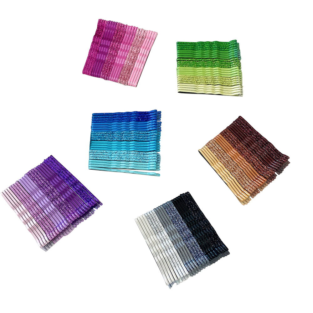 BSCI Audited Factory 5CM/1.97in Glitter Powder Bobby Pins Gradient Colorful Hair Clips Metal Hairpins Hair Accessories for Women and Girls