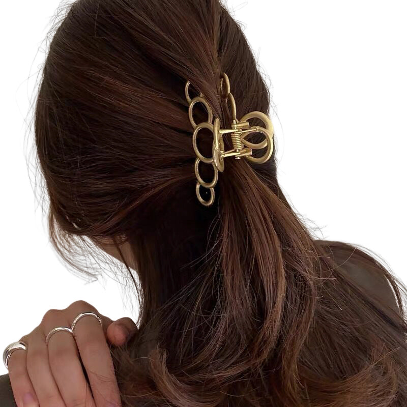 BSCI Audited Factory Large Metal Hair Claw Clips - 8.2*4.6CM, Perfect Big gold Jaw hair clamps for Women and Thinner, Thick hair styling,Strong Hold, Fashion Hair Accessories