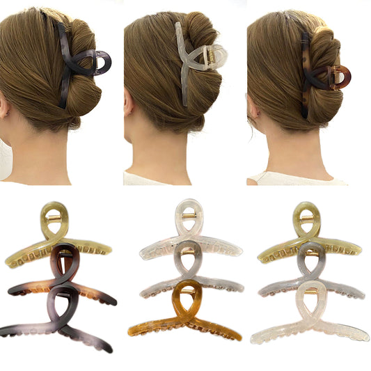 BSCI Audited Factory Plastic Hot Sale Matching Nonslip Hair Claw Clips Jaw Clips Hair Clamps For Lady