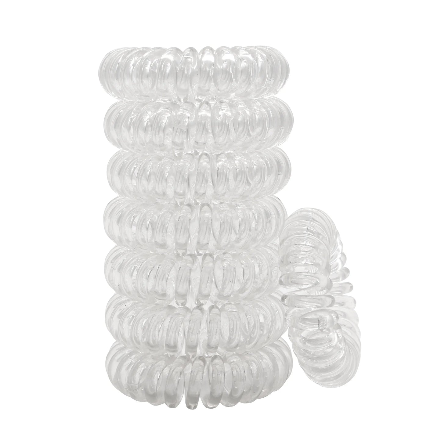 BSCI Audited Factory 3.5cm Mixed Colour 6pcs Plastic Telephone Cord Hair Tie coil tie Holder no damage for hair