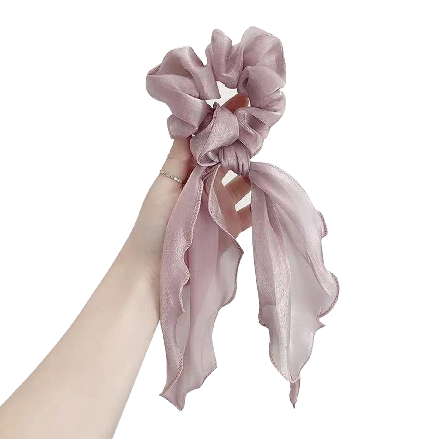 BSCI Audited Factory Hair Scarf Hair Scrunchies Chiffon Floral Scrunchie Hair Bands Ponytail Holder Scrunchy Ties Vintage Accessories for Women Girls