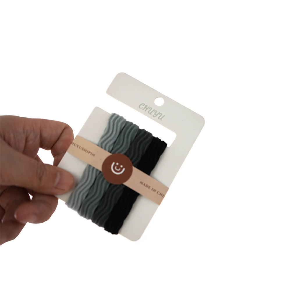 Bsci Audited Factory Popular 4Cm gradient black Nylon High Stretch Hair Ties